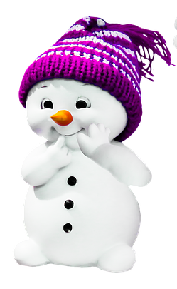 Snowman with a Purple Hat